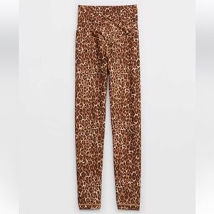 Aerie Real Me High Waisted Crossover Legging - Leopard, Beach Dune - Size XS